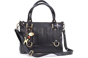 CATWALK COLLECTION HANDBAGS - Damska Skórzana Torebka z Rączką/Na Ramię/Listonoszka z Odpinanym Paskiem - Okienko na Dowód Osobisty/Przepustkę - GALLERY