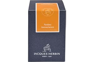 J. HERBIN Jacques Herbin 14741JT - Flacon d'encre parfumée 50 ml pour stylo-plumes et stylos roller, Ambre Insouciance Fabriqué en France