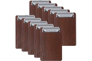 LELADY JEWELRY LELADY Porte Bloc A6 Avec Pince, 10 Pièces Mini Porte-Blocs en Bois, Mini Planche à Pincer, Planchettes à Pince et Porte-formulaires, Clip Planches pour Papier, Clipboard A6, 120 * 185 mm