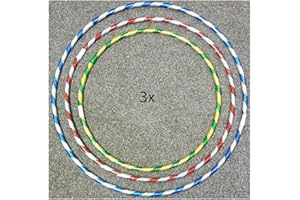 RAYMSTER RAYM STORESS 3x Glitter Hula Hoops - Weight Loss Games Fitness Weighted Activity Exercise Hoop for Unisex Kids & Adults - Dance Training Rings & Gymnastics Equipment - Small, Medium, Large