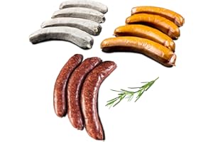 ‎BÜFFEL BILL Büffel Bill Werscht Package I Delicious Sausage Package I Bratwurst, Chilli Cheese Bratwurst & Chili Krainer Made of Buffalo Meat I From Italian Water Buffalo