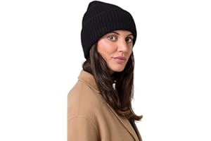 Style & Republic Kaschmir-Chunky Beanie Damen aus 100% Cashmere, Lang und großzügig geschnitten - Dein kuscheliger Premium Strick-Mütze für stilvolle Herbst- & Winter-Momente