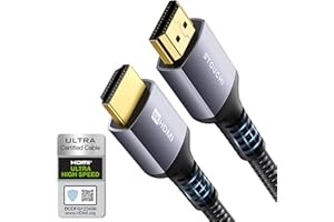 Kabel HDMI 2.1 1,8M,Stouchi Certyfikat 8K Ultra HD 48Gbps High Speed 8K60 4K120 144Hz RTX 3080 eARC HDR10 4:4:4 HDCP 2.2 i 2.3 Dolby Kompatybilny z Fire TV/Roku TV/PS5/Xbox Series X/Samsung/Sony/LG