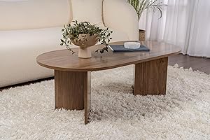 Hanah Home Élégante Table à café en Noyer, 119 x 60 x 39,8 cm, 100% mélamine, épaisseur 18 mm, Parfaite pour Les Salons Modernes et Les espaces