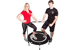 MXL MAXIMUS LIFE Maximus Bounce & Burn Folding Indoor Mini Trampoline Rebounder for Adults. Fun Way to Lose Weight, Stay Healthy & Get FIT! Plus Exercise Workout DVD | Handle Bar & Bounce Counter | New 2023 Model