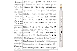 ‎HONGMA Kerzentatoo 4PCS Kerzen Tattoofolie Sprüche Geburtstag Kerzentattoos Glück Tattoo Folie Kerzentatoofolie Tatoo Kerzenfolien Tatoofolie Kerzenaufkleber Sticker für Glückslicht