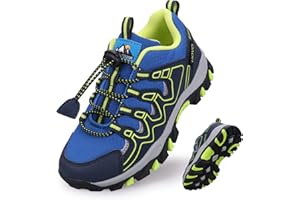 UOVO Boys Trainers Kids Walking Shoes Low-Top Sneakers Children Waterproof Trekking Hiking Footwear Running Shoes Black Blue Gray Size 9 UK Child to 5.5 UK
