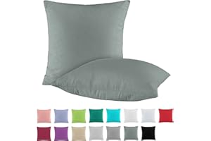 ‎BASATEX BaSaTex Doppelpack Baumwolle Renforcé Kissenbezug 40x40 | Kissenbezüge 100% Baumwolle | Kissenhüllen in Anthrazit