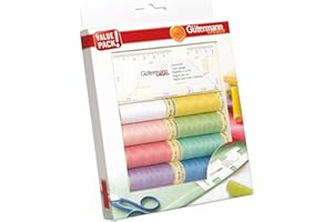 GÜTERMANN Gutermann Juego de roscas, Polyester, Colores Pastel, 100 m