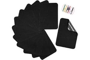 TXSN 12 Stück Reparaturflicken zum Aufbügeln, Baumwoll-Reparaturflicken für Kleidung, Hosen, Flicken und Dekorieren, Größe 7,6 cm x 10,4 cm, Schwarz