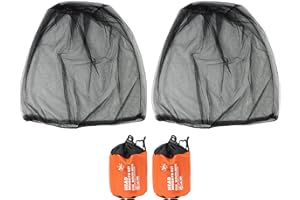 TAIANJI 2-pak moskitiery, osłona na głowę z moskitierą, bardzo cienkie otwory, nylonowa siatka na owady, do wędrówek na świeżym powietrzu, wędkowania, wspinaczki, czarna, 2 szt