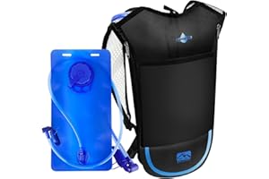 Shayson - Mochila de hidratación con Bolsa de hidratación de 2 litros, Ligera y Transpirable, con 3 Bolsillos de Capa, Correas de Hombro reforzadas para Senderismo, Correr, Ciclismo