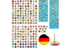FUYIHGL 200 Nationalflagge Reißzwecke für Karte Flagge Pinnnadeln Nationalflagge Reißnageln Kreativ Dekorative Reißzwecke Pinnwand Pinnnadeln für Reise Weltkarte, Schwarzes Brett Pinnwand, Büro