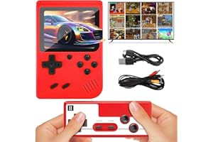 KIYICJK Console de Jeu Portable, rétro, avec 400 Jeux FC Classiques, écran LCD de 3", Console de Jeu rétro, pour Deux Joueurs et Sortie TV (Rouge)
