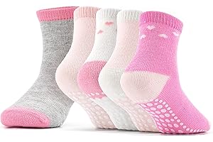 KOWAYI Skarpetki antypoślizgowe dla niemowląt 5-10 par bawełny z silikonowymi Socks para 0-7 lat chłopców i dziewcząt