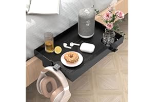 ‎RONLAP Ronlap Klappbare Nachttisch Regal, Bettablage Etagenbettregal für Kinder, Nachttisch zum Einhängen Mini-Nachttisch zum Anklemmen mit Getränkehalter Haken, 24,5 x 37,5 cm, schwarz