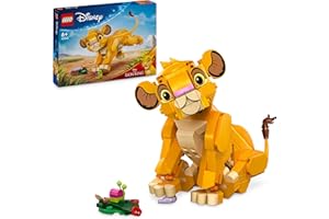 LEGO | Disney El Rey León: Simba Cachorro Juguete Infantil de Construcción, Idea de Regalo para Niñas y Niños de 6 Años o Más, Maqueta Articulada, Decoración del Dormitorio y Estantería 43243