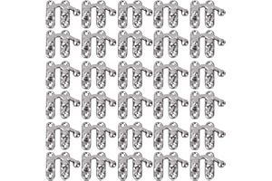 BAOFUYA 30 Stück Antiker Vintage Verschlussverschluss 3,2 X 2,8 cm Überwurfhaken Retro Stil Eisenriegel für Schmuck Geschenkboxen(Silber Rechts)