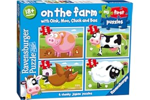 Ravensburger On The Farm, My First Jigsaw Puzzles (2, 3, 4 & 5 Piece) Educational Toys for Kids Age 18 Months and Up - Gifts for Toddlers