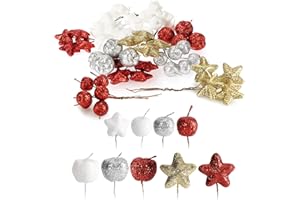 ‎COM-FOUR COM-FOUR® Weihnachtsdekoration - Zweige, Sterne und Deko-Äpfel zum Basteln - weihnachtliche Streudeko - Bastel Set - Weihnachtspotpourri als Tischdeko (6X Beutel: Sterne + Apfel)