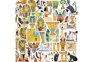 APAREAL Retro Sticker Set 50 Stück, Cartoon Altes Ägypten Sticker für Laptop MacBook Koffer Fahrrad Skateboard Auto Motorrad Scrapbooking Snowboard, Graffiti Wasserfeste Vinyl Aufkleber