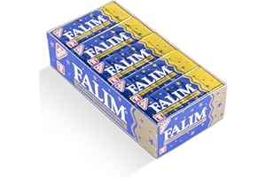 FLAMINGO ON THE BEACH Falim Chewing-gum Saveur Damla Sakız – 1x pack de 5 (140g) – Sans sucre, longue durée & respectueux des dents – Goût traditionnel mastika – Emballage bleu et doré