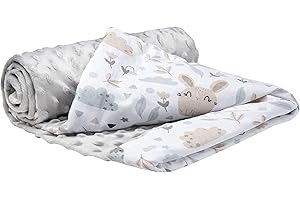 Medi Partners Manta para Bebe 75x100cm Mantas Recien Nacido Mantita Bebes 100% Algodon Verano Bebés Minky Universal Confortable (Glade con Gris Minky)