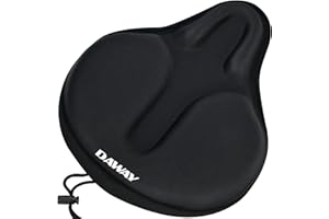 DAWAY Comfortable Exercise Bike Seat Cover - Soft Memory Foam & Gel Padded Bicycle Saddle Cushion for Men Women, Fit for Peloton, Stationary, Cruiser, MTB - Indoor/Outdoor Bike Accessory, XL/Large/M/S