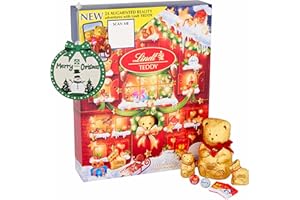 Lindt Chocolates Teddy Advent Calendar 2025-24 Days Christmas Countdown Augmented Reality Advent Calendar of Milk Chocolate Bear & Friends 250g with Topline Tree Decoration. Christmas Gifts for Kids