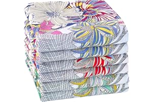 HOULIFE Ladies Handkerchiefs – Floral Handkerchieves Ladies, Hankerchief Womens Cotton, Premium 100% 60S Combed Cotton Colorful Flower Print Hankies for Wedding Party, 45x45cm/18x18’’, 6/12 Pieces