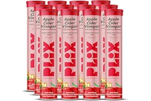 Plix - The Plant Fix | Apple Cider Vinegar Effervescent for Digestion | Pack of 12 (Apple) | Travel Friendly (180 Tablets)