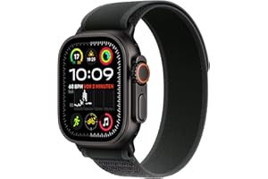 Apple Watch Ultra 2 (GPS + Cellular 49 mm) Smartwatch, Sportuhr mit Titangehäuse in Schwarz und Trail Loop in Schwarz (M/L). Fitnesstracker, präzises GPS, extra Lange Batterielaufzeit