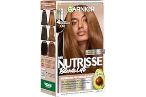 Garnier Nutrisse Blonde Lift Éclaircissant pour cheveux foncés en marron naturel avec 4 niveaux d'éclaircissement sans décoloration préalable