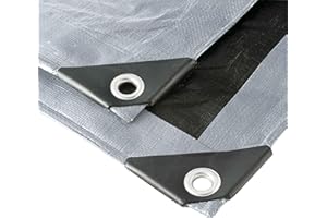 PROVENCE OUTILLAGE WerkaPro 05083 - Bâche Multifonctions - 2,40 x 3 m - 200g/m2 - Réversible - Grise et Noire