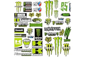 Krilucly Lot de 2 autocollants imperméables pour moto et casque, pour skateboard, voiture et tout-terrain