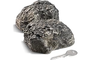 COM-FOUR® 2x Pietra Chiave "Medium Hill" - Finta Roccia con Scomparto Segreto - Masso Artificiale per Geocaching