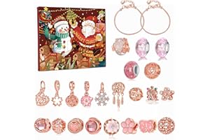 AvviKro Calendrier de l'Avent 2025 pour fille et femme - Kit de fabrication de bijoux, colliers et bracelets - Cadeau de Noël pour fille, petite amie, épouse, maman (C)