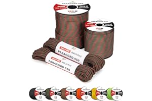 Brotree 4 mm Paracorde 550 7 pasm nylonowa lina do przetrwania, na zewnątrz, do majsterkowania (15 m, 30 m, 50 m) - 250 kg obciążenie pęknięcia