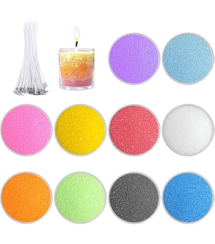 Sable De Paraffine Pour Bougies – 10 Couleurs + 20 Mèches – DIY Déco - 13