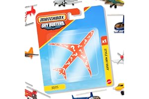 Matchbox Sky Busters flygplan (modeller kan variera) | Leksakshelikopter, rymdfärja, jetplan eller annat flygplan med rullande hjul och/eller snurrande propellrar, JDJ05