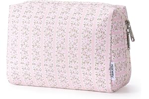 Narwey Kosmetyczka damska na kosmetyki, kosmetyczka, kosmetyczka damska, kosmetyczka (różowe pąki kwiatów, duża)
