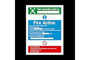 USSP&S Fire Action your assembly point Plastic Sign - Fire/Emergency/Exit/Alarm/Push/Extinguisher (FA8)