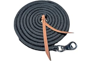 COUNTRYPRIDE Communication Line Natural Horsemanship Parelli Style Training Rope 4.2 and 3.8 Meters (Black, 3.8 meters)