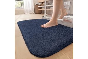 COLOR&GEOMETRY Color G Tapis de Bain 50 x 80 cm, Tapis de Salle de Bain Antidérapant Absorbant, Tapis Salle de Bain, Tapis de Douche en Doux, Microfibre Lavable en Machine pour Salle de Bain, Toilette (Bleu)