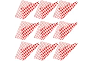 BESTONZON 100 Sheets Checkered Deli Basket Liner Kariertes Lebensmittel Wrapping Papers Fettbeständig Sandwich Hamburger Wrap verhindert Lebensmittelflecken