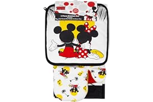 Jerry Leigh Mickey and Minnie Mouse Kitchen Towel Potholder Oven Mitt 3-Piece Set