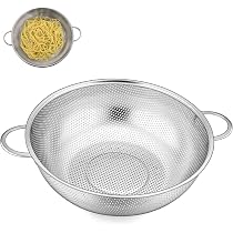 Passoires En Inox 19cm & 22cm - Lot De 2 - Pour Pâtes, Légumes, Fruits - Poignées Solides - Lave-vaisselle Safe