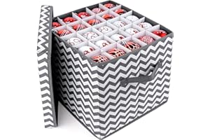 Anstore Scatola portaoggetti per palline di Natale con divisori, 83 scomparti, con coperchio, per albero di Natale, progettata per palline di Natale (30 x 30 x 30 cm)