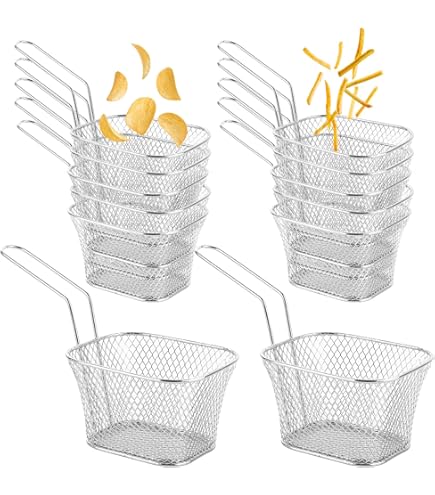 Pack Of 5 Small Stainless Steel Fryer Baskets, Mini French Fryer Baskets With Handle, Frying Basket For Fries, Shrimp, Onion Rings - View #8
