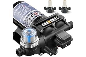 ELEMAKE [Upgraded Version] RV Fresh Water Pump, 12V DC Water Pump, 6GPM 70PSI Self-Priming Diaphragm Pump with Pressure Switch and Strainer for RV, Marine, Yacht, Caravan (6GPM 70PSI)